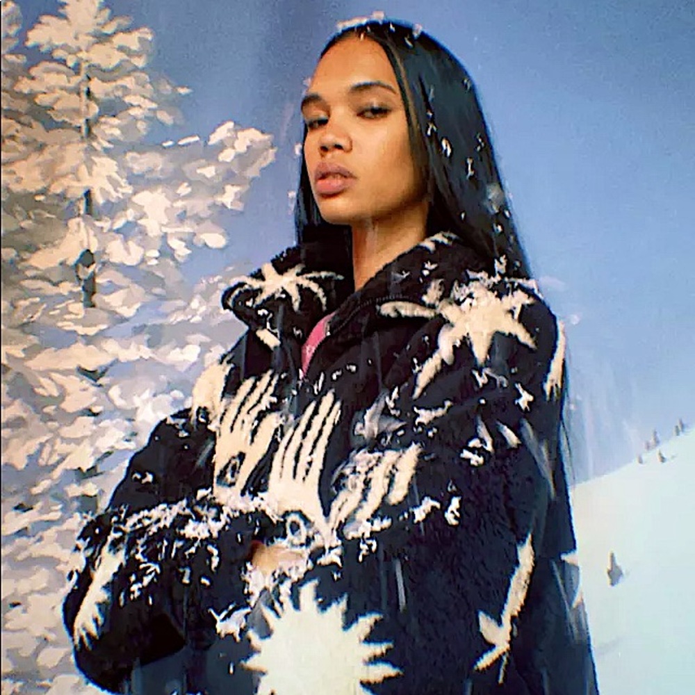 UO Evil Eye Hand Star Leaf Olivia Sherpa Oversized Jacket/Coat 🖤